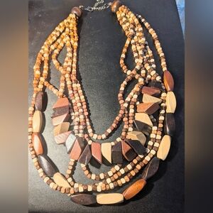 Bohemian Style Exaggerated Wooden Multi-layer Necklace